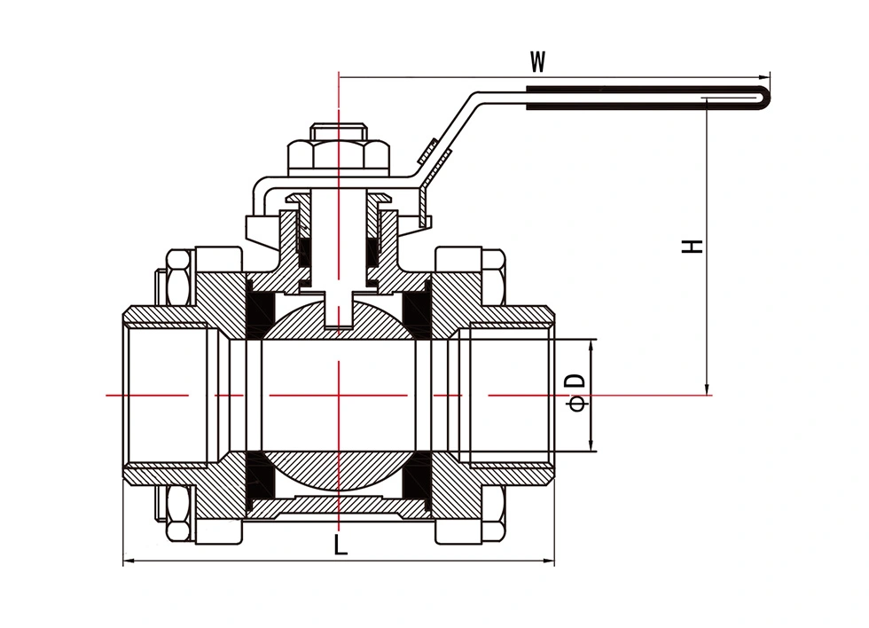 3PC Carbon Steel Ball Valve with Locking Device
